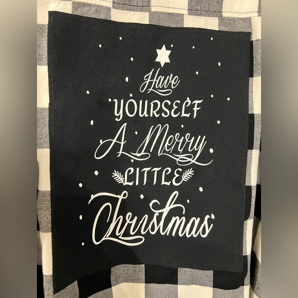 Merry Little Christmas Graphic Upcycled Flannel - Picture 2 of 10